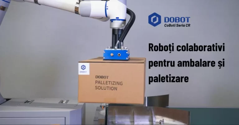 Roboți colaborativi pentru ambalare și paletizare