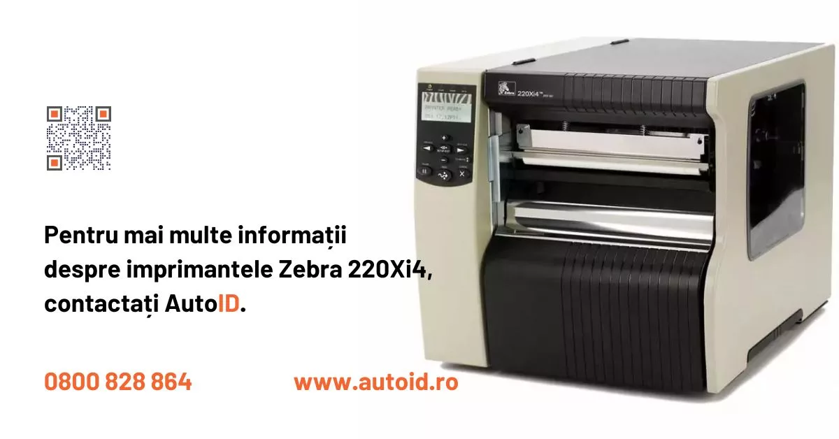 Imprimanta termica industriala pentru etichete autoadezive Zebra 220Xi4 Imprimanta termica industriala pentru etichete autoadezive Zebra 220Xi4