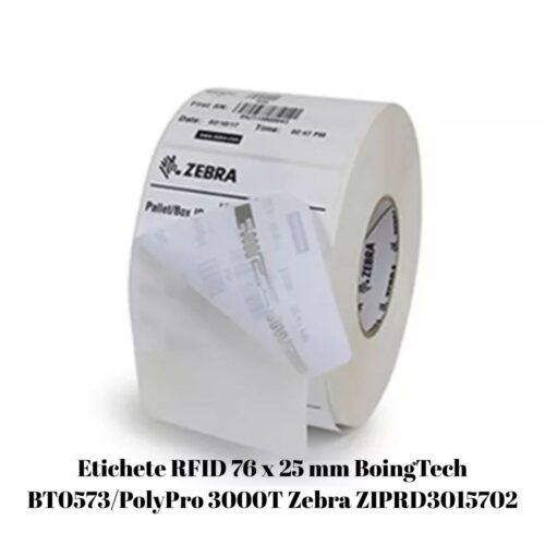 Etichete RFID 76 x 25 mm BoingTech BT0573/PolyPro 3000T Zebra ZIPRD3015702