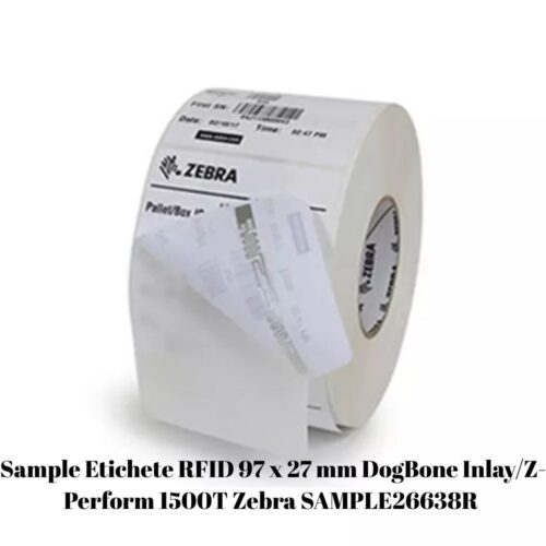 Sample Etichete RFID 97 x 27 mm DogBone Inlay/Z-Perform 1500T Zebra SAMPLE26638R