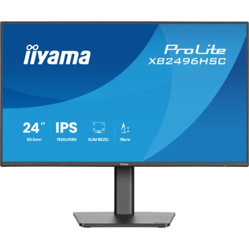 Monitor 24", IPS Full HD, 144Hz, USB-C 65W, HDR, Boxe, Ergonomic - iiyama XB2496HSC-B1