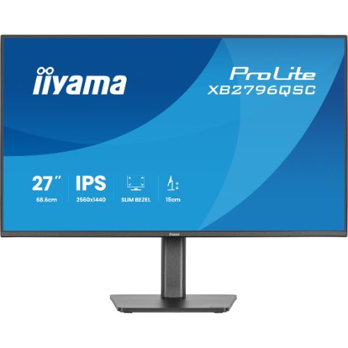 Monitor 27", QHD IPS, USB-C 65W, 75Hz, Boxe, Reglaj Ergonomic - iiyama XB2796QSC-B1