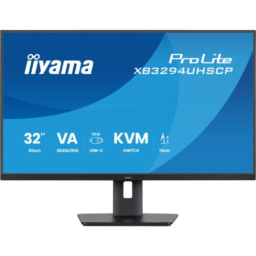 Monitor 32'' 4K, USB-C 95W, KVM, hub USB - iiyama ProLite XB3294UHSCP-B1