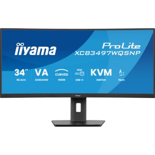 Monitor curbat 34'' UWQHD, 120Hz USB-C Dock KVM - iiyama ProLite XCB3497WQSNP-B1