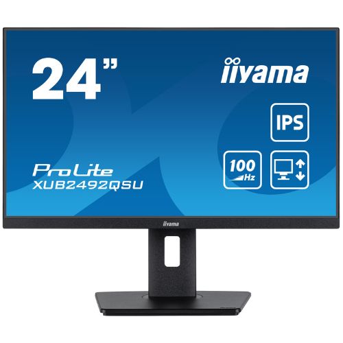 Monitor 24'' QHD, IPS 100Hz, hub USB-C, stand ergonomic - iiyama ProLite XUB2492QSU-B1
