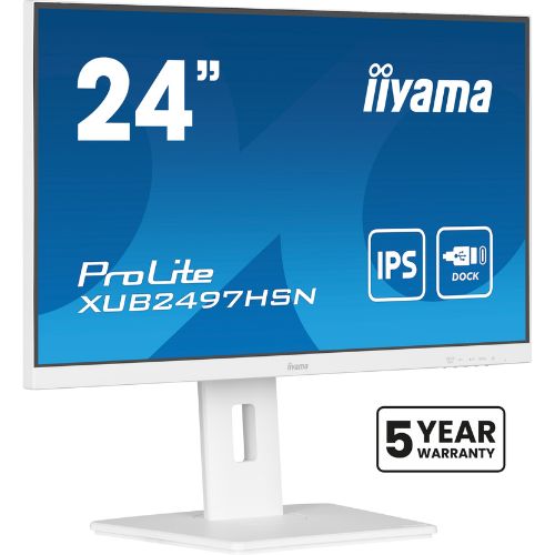 Monitor 24'' IPS, Full HD 100Hz, USB-C Dock cu LAN - iiyama ProLite XUB2497HSN-W2