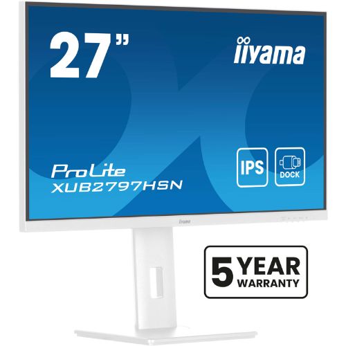 Monitor 27" IPS Full HD Alb, USB-C Dock 65W, LAN RJ45, 100Hz - iiyama XUB2797HSN-W2