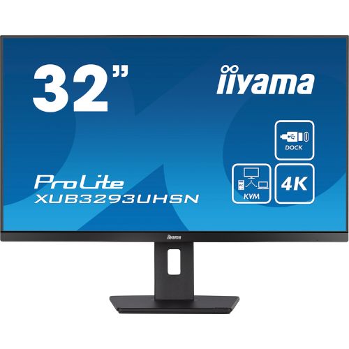 Monitor 32" 4K IPS cu USB-C dock 65W, KVM și LAN RJ45 - iiyama ProLite XUB3293UHSN-B5