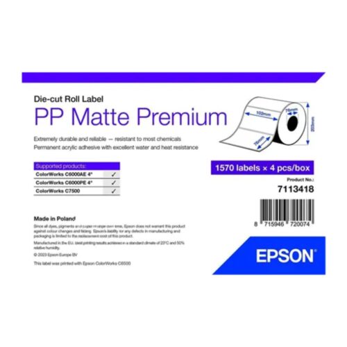 Etichete sintetice PP Matte Premium 102x76 mm Epson 7113418