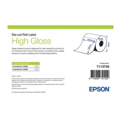 Etichete hârtie High Gloss 102x152 mm, 210 etichete/rolă, miez 40 mm Epson 7113755