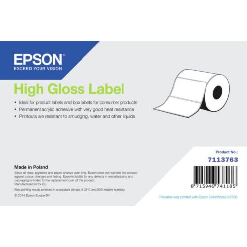 Etichete hârtie lucioasă High Gloss 210x297 mm, 194 etichete/rolă, miez 76 mm Epson 7113763