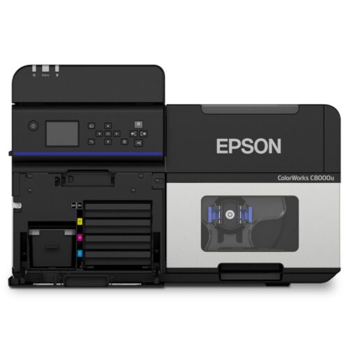 Imprimantă etichete color ColorWorks C8000e (BK) 1200 dpi, 300 mm/s, Cutter, Display, USB, Ethernet Epson C31CL02102BK