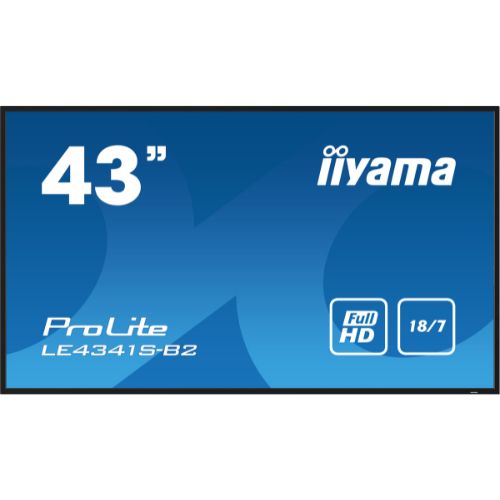 Display Digital Signage 43" Full HD IPS, USB Media Player, HDMI x3, 18/7 - iiyama LE4341S
