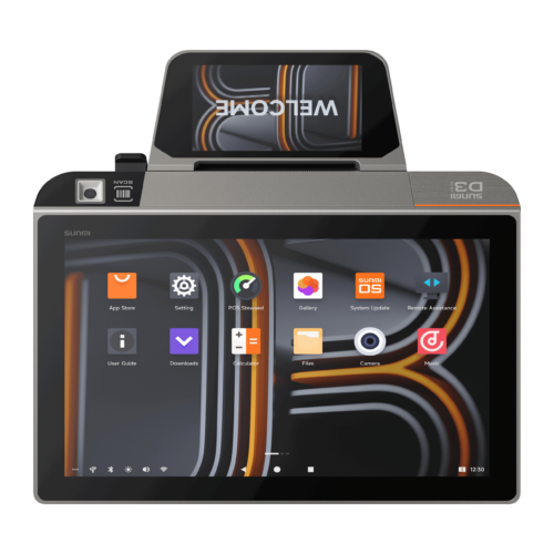 Terminal POS desktop, Chip, CD, Scanner (2D), USB, BT, Ethernet, Wi-Fi, NFC SUNMI D3 MINI P01260019