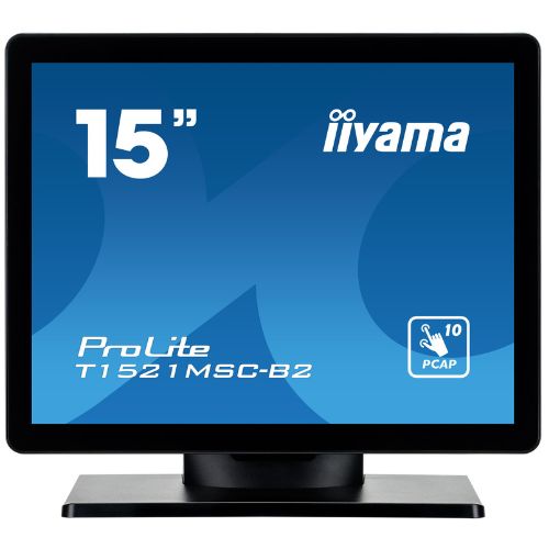 Monitor Touchscreen 15" XGA 10 Touch PCAP, TN, HDMI/VGA - iiyama T1521MSC-B2