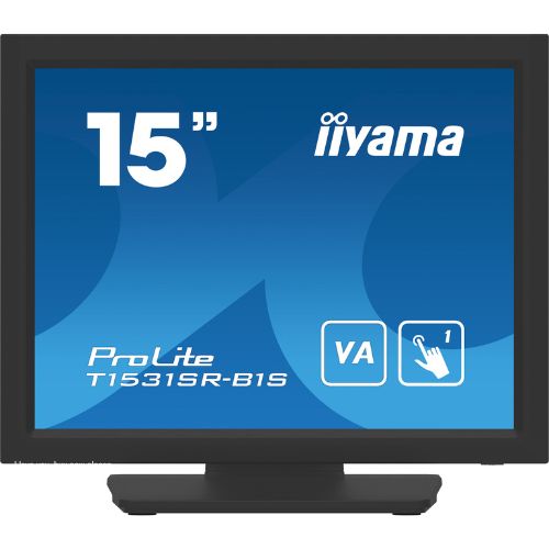Monitor Touchscreen 15" XGA 5-Wire Resistiv, 1 Touch, VA, HDMI/DP/VGA - iiyama T1531SR-B1S