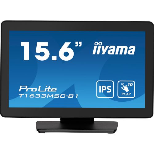 Monitor Touchscreen 15.6" Full HD PCAP 10 Touch, IPS, HDMI/DP, Edge-to-Edge - iiyama T1633MSC-B1
