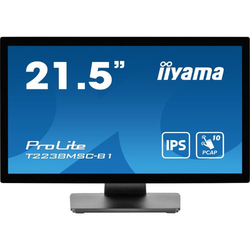 Monitor Touchscreen 21.5" Full HD, PCAP, Optical Bonded, Metal Housing - iiyama T2238MSC-B1