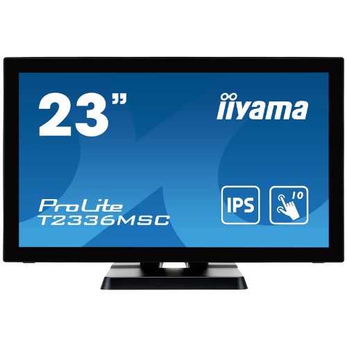 Monitor tactil 23" Full HD, PCAP 10-touch, IPS, edge-to-edge anti-glare, HDMI/DP/VGA - iiyama T2336MSC-B3