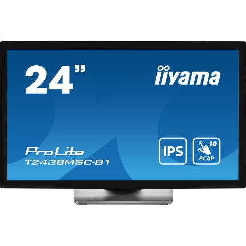 Monitor Touchscreen 23.8" Full HD, PCAP, Optical Bonded, Metal Housing - iiyama T2438MSC-B1