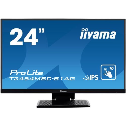 Monitor tactil 23,8" Full HD, PCAP 10-touch, edge-to-edge anti-glare, HDMI/DP/VGA - iiyama T2454MSC-B1AG