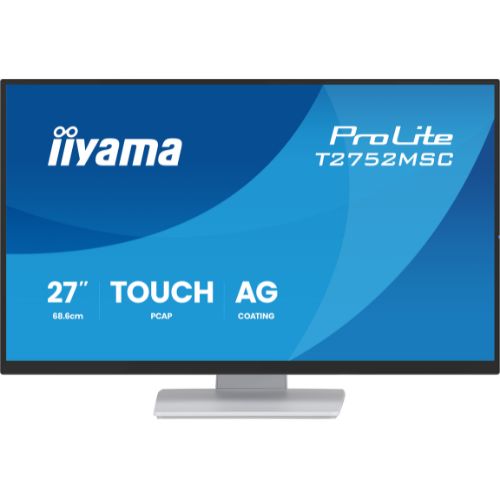Monitor Touch 27" PCAP+ 10 puncte, Full HD, IPS, Anti-Glare, Alb, Edge-to-Edge - iiyama T2752MSC-W1AG
