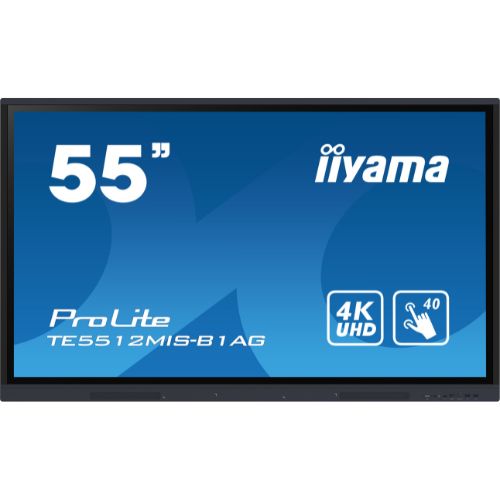 Display interactiv 55" 4K, IR multi-touch, iiWare (Android), HDMI/DP, OPS - iiyama TE5512MIS-B1AG