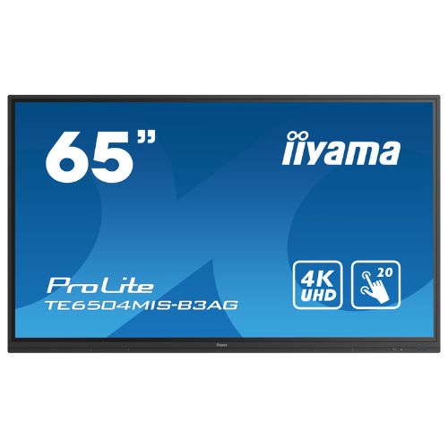 Display interactiv 65" 4K, IR multi-touch, iiWare (Android), HDMI/DP, OPS - iiyama TE6504MIS-B3AG