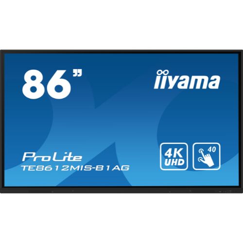 Display interactiv 86" 4K, IR multi-touch, USB-C (video + touch + PD), iiWare (Android), OPS - iiyama TE8612MIS-B1AG