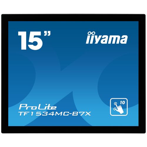 Monitor Touchscreen Open Frame 15" XGA PCAP 10 Touch, TN LED, Touch Through Glass, IP65 - iiyama TF1534MC-B7X