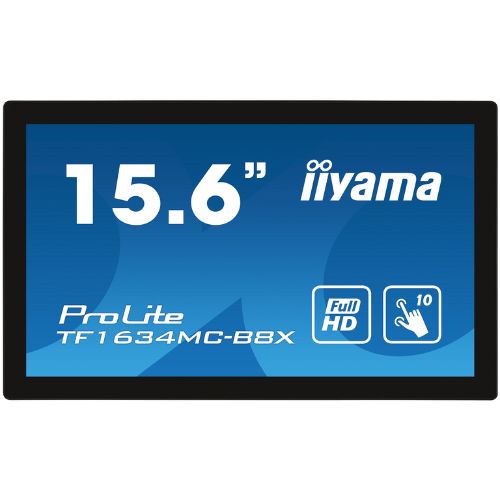 Monitor Touchscreen 15.6" Open Frame Full HD PCAP 10 Touch, IPS, Touch Through Glass, IP65 - iiyama TF1634MC-B8X