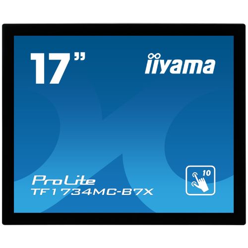 Monitor Touchscreen Open Frame 17" SXGA PCAP 10 Touch, TN LED, Touch Through Glass, IP65 - iiyama TF1734MC-B7X