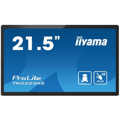 PC All-in-One 21.5" Touchscreen, Android 12, Edge-to-Edge Glass - iiyama TW2223AS-B2