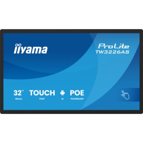 Monitor Touchscreen PC 31.5" cu Android 14, PoE  iiSignage - iiyama TW3226AS-B3P
