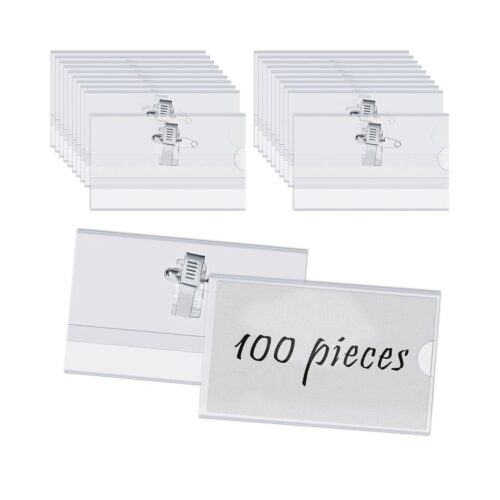 Holder ecuson IDC 40 Convention Badge 90x58 mm cu clips metalic și ac de siguranță 100 buc 1456110