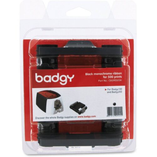 Ribbon monocrom negru Badgy200 500 printuri Evolis CBGR0500F