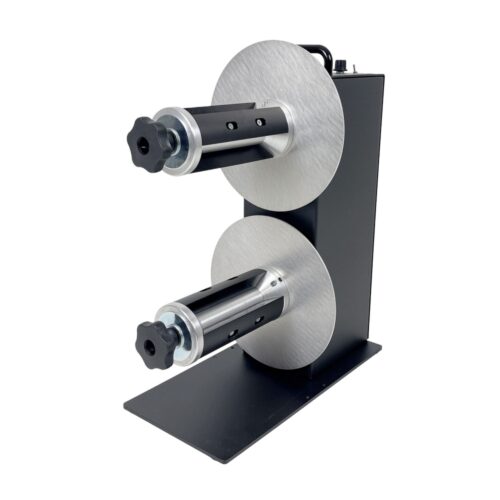 Rewinder etichete TWIN-CAT-2 Quick-Chuck 76 mm (C-76170) dual spindle Labelmate LMR016/LMX464