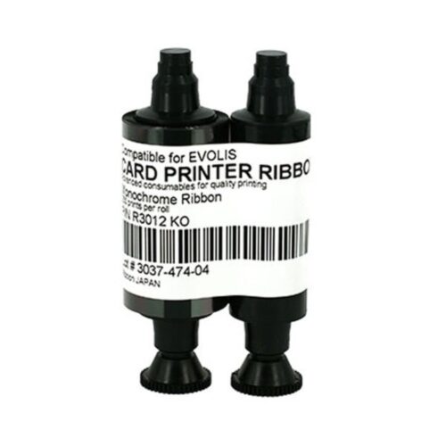 Ribbon 2 panel negru overlay Quantum2 500 printuri Evolis R3012